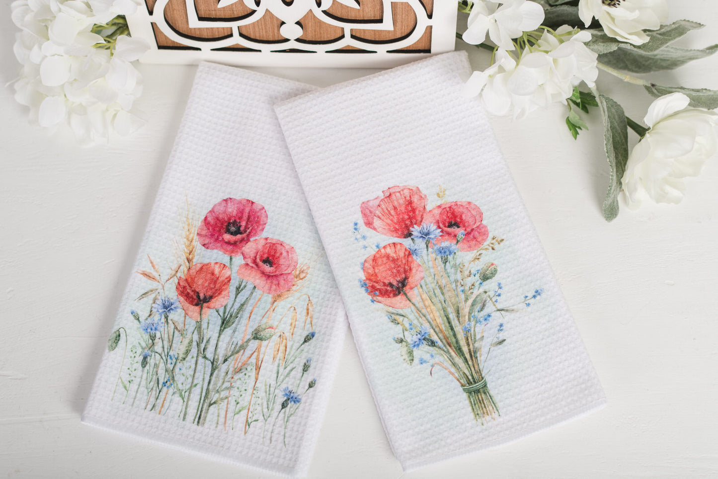 Flower Market Poppy Tea Towels