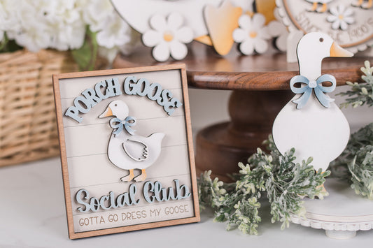 Whimsical cottage goose mini sign DIY craft kit