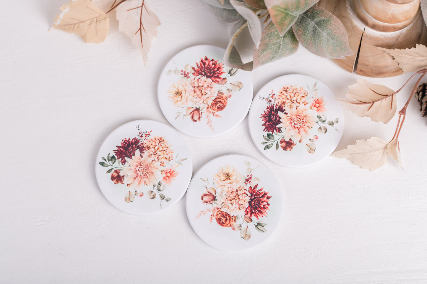 Spicy Floral Coasters