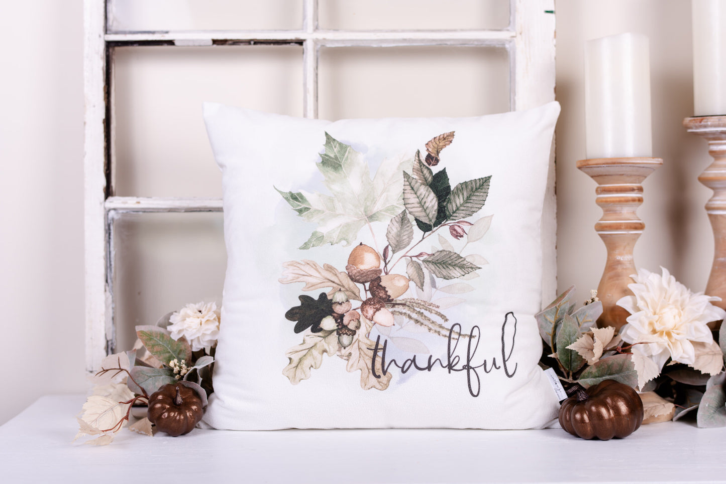 Woodland Pillow Cover - Thankful