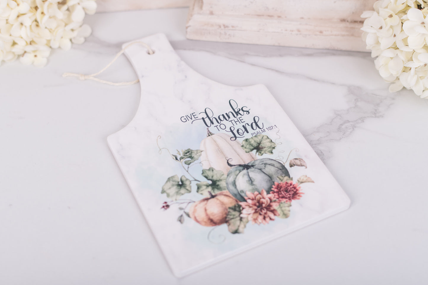 Thanksgiving scripture trivet in cozy autumn colours