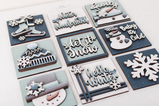 Winter DIY Interchangeable Square 4.25" Kit - Let it Snow