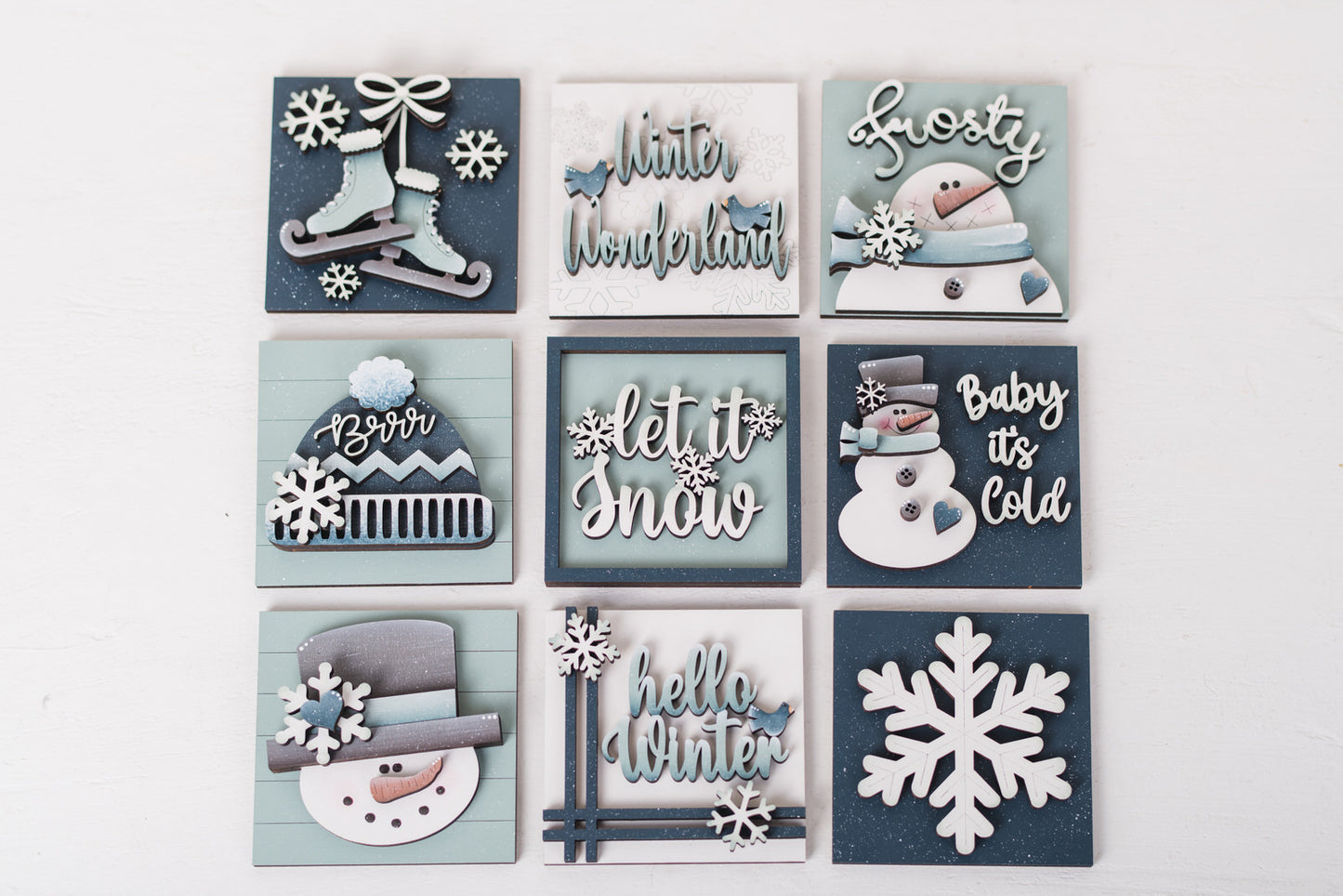 Winter DIY Interchangeable Square 4.25" Kit - Let it Snow
