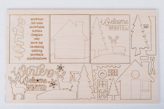Winter Cabin DIY Sign Trio Kit - Interchangeable