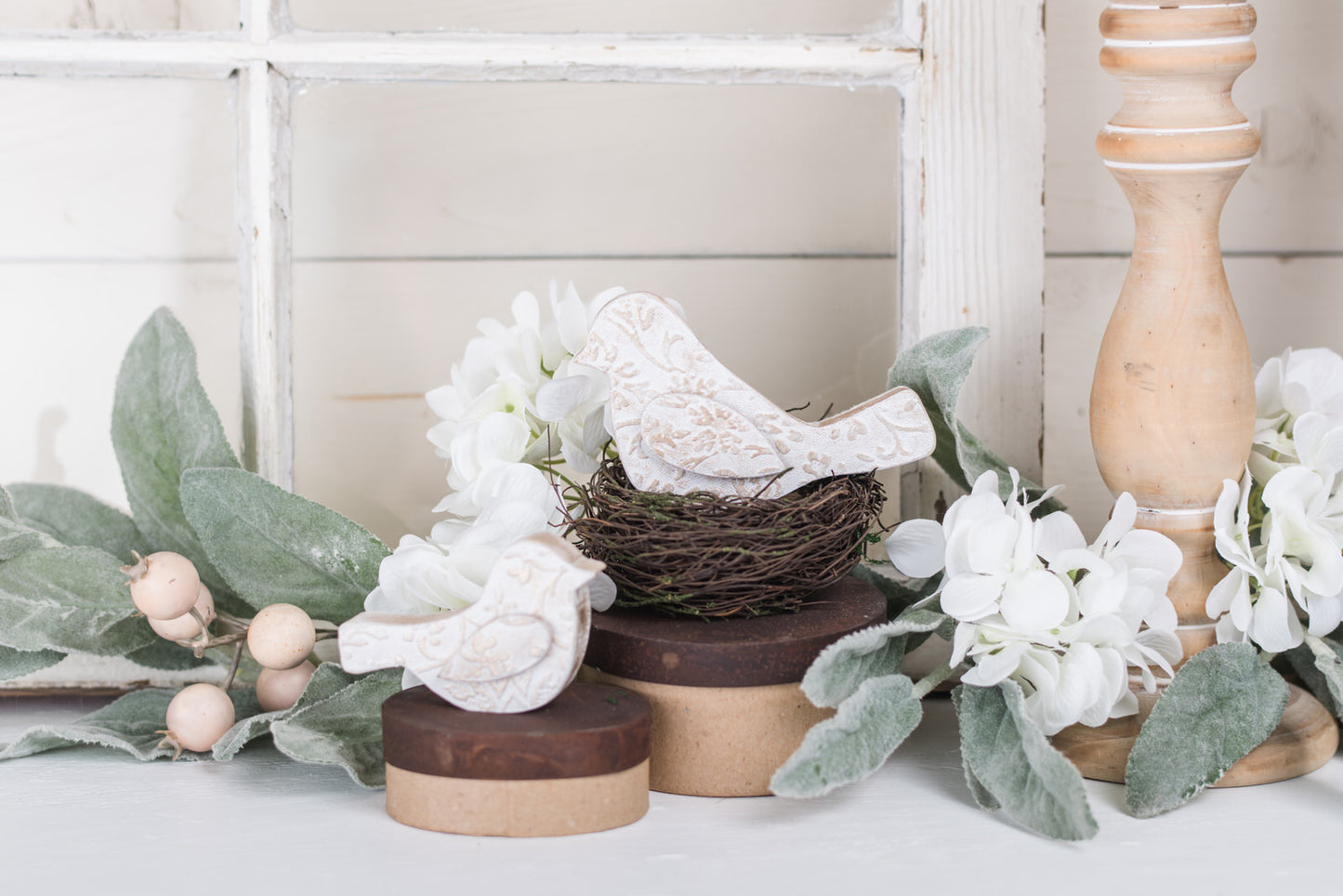 Textured Classic/Elegant Wooden Birds