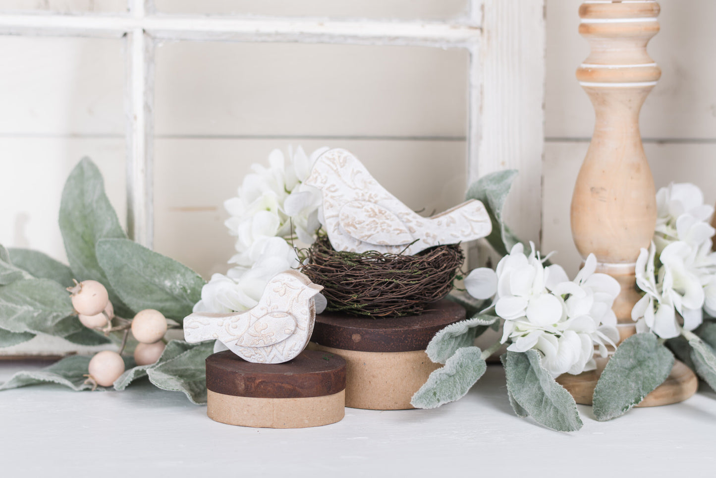Textured Classic/Elegant Wooden Birds
