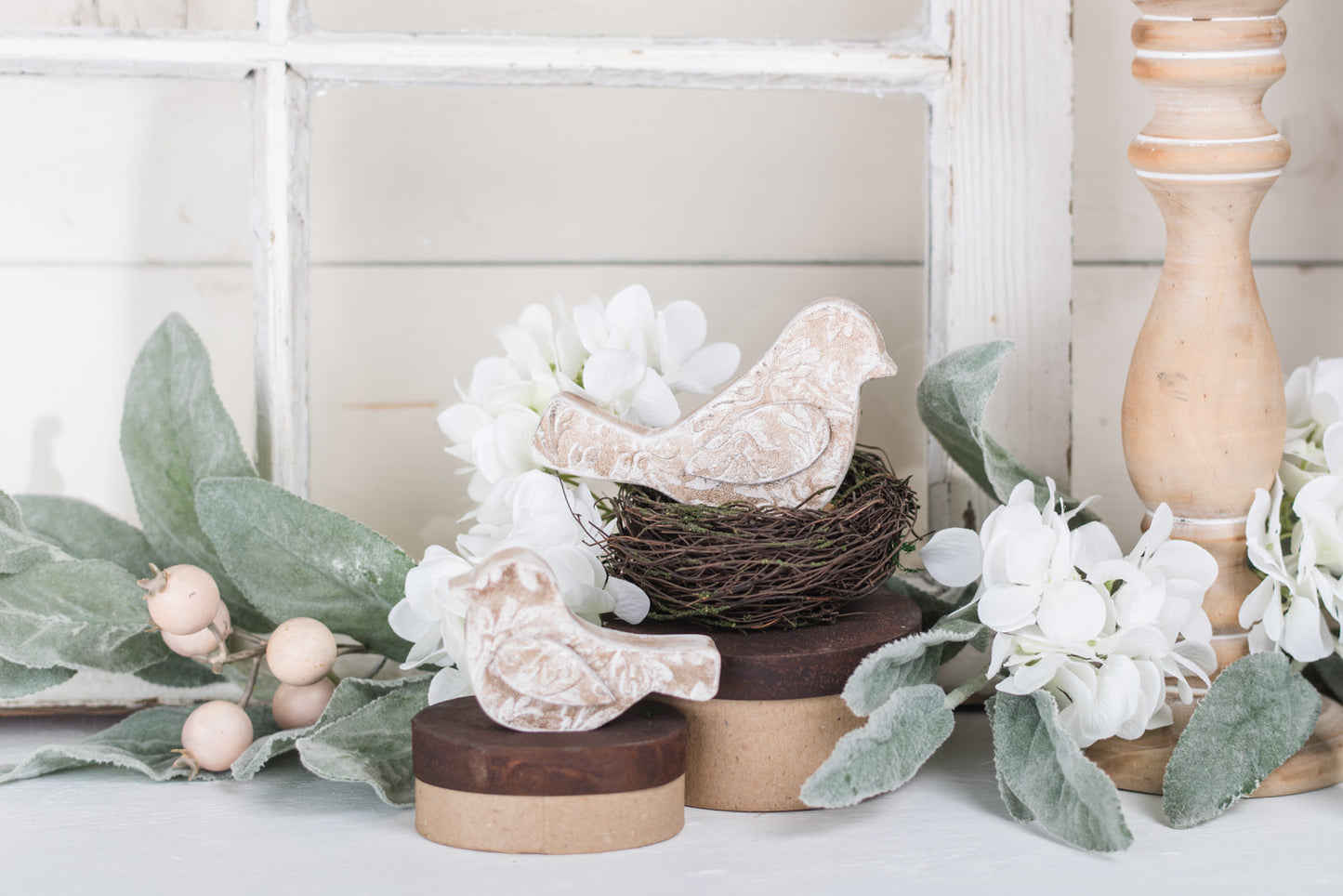 Textured Classic/Elegant Wooden Birds