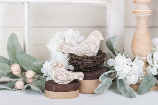 Textured Classic/Elegant Wooden Birds