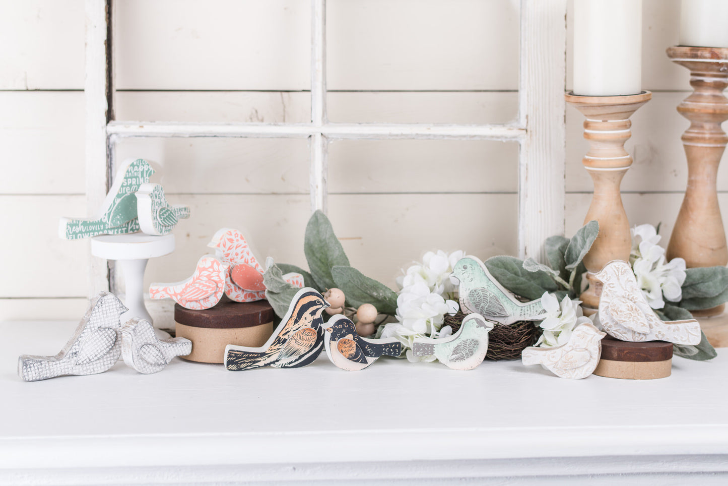 Textured Classic/Elegant Wooden Birds