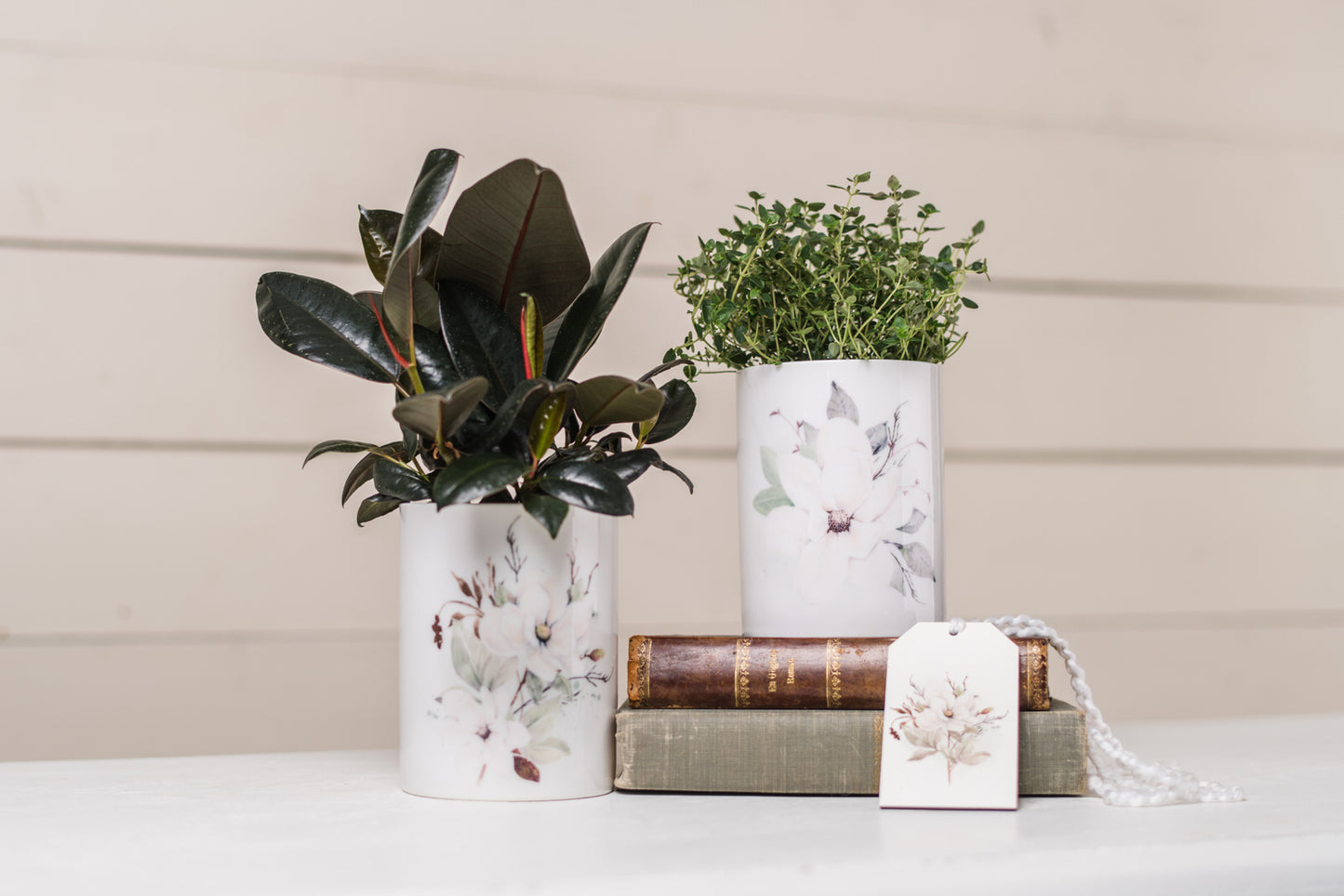 Magnolia Bathroom Jar - Medium