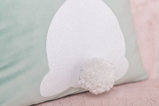 Bunny Tails Turquoise Pillow Cover