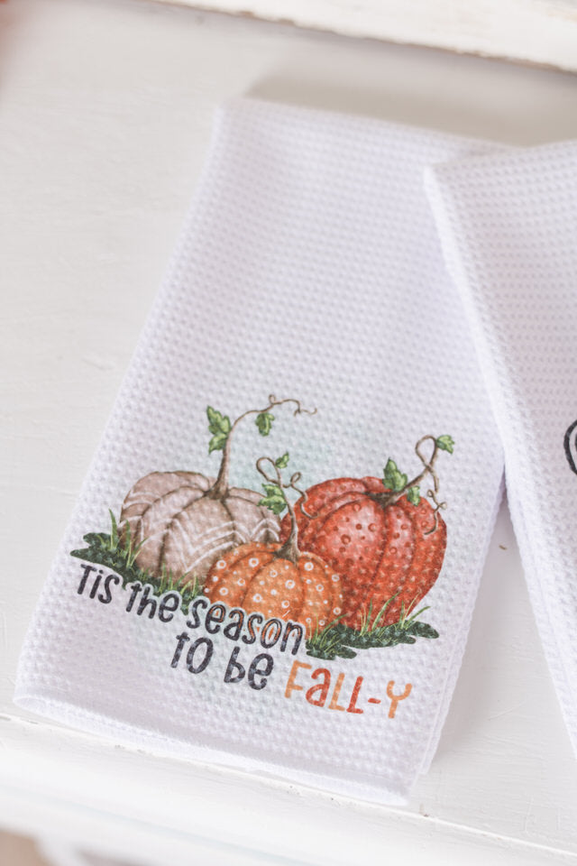 Whimsical Fall Pumpkin Tea Towels