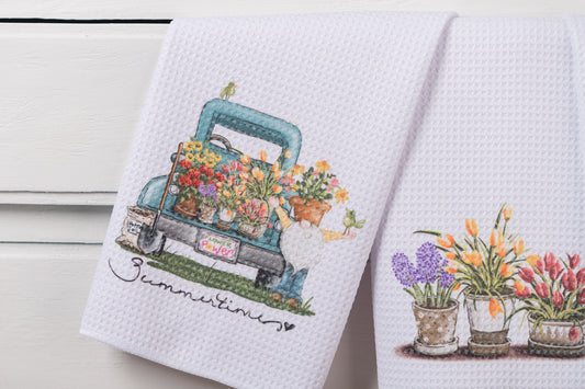 Whimsical Garden Tea Towels