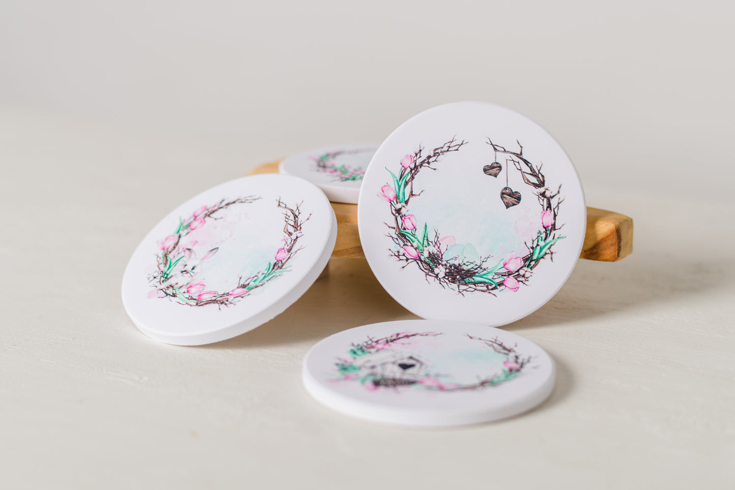 Spring Garden Wreath Coasters