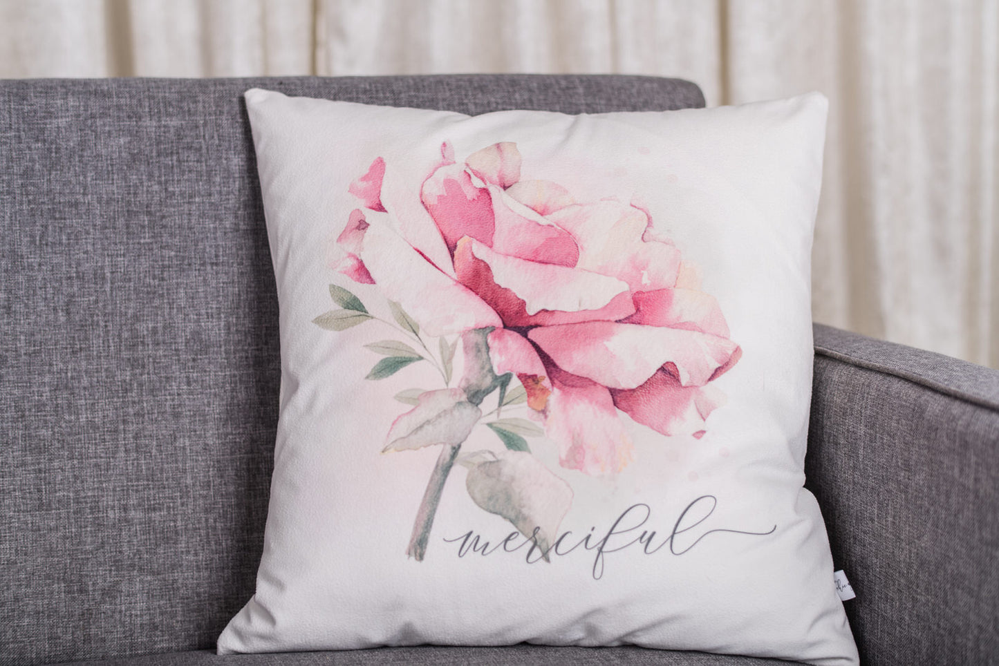 Loved "Merciful" Pillow Cover