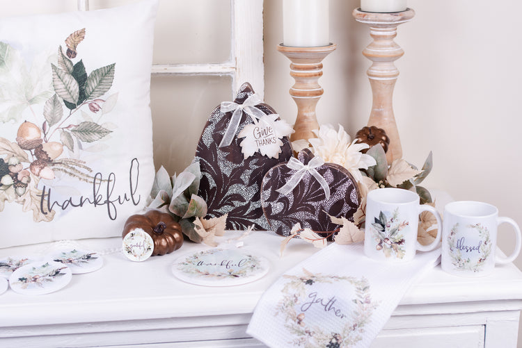 Thankful gather woodland autumn home decor collection