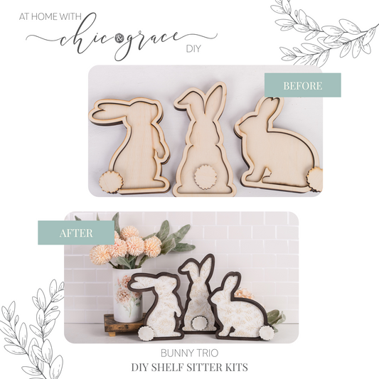 DIY Spring Shelf Sitter Kit - Bunny Trio