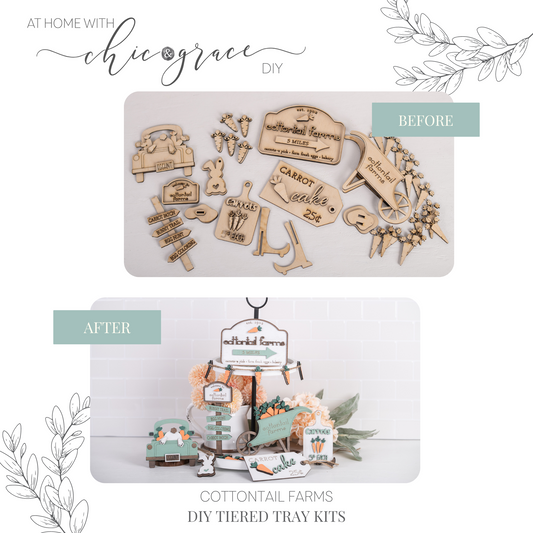 DIY Easter Tiered Tray Kit - Cottontail Farms