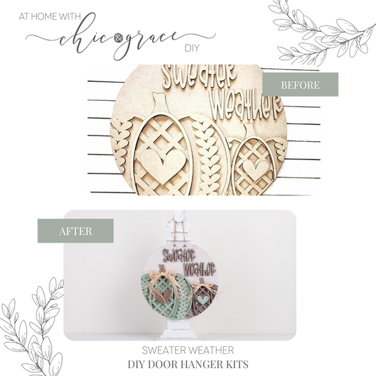 Fall DIY Sweater Pumpkins Door Hanger Kit