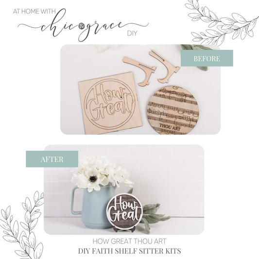 DIY Faith Shelf Sitter Kit - How Great Thou Art