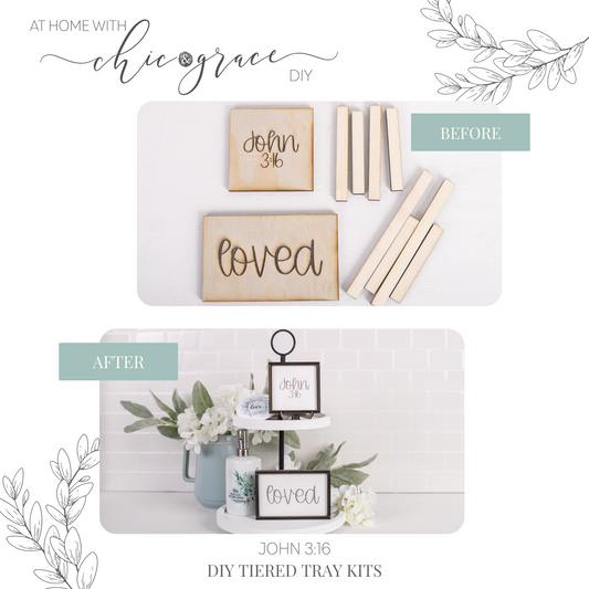 DIY Easter Tiered Tray Kit - John 3:16