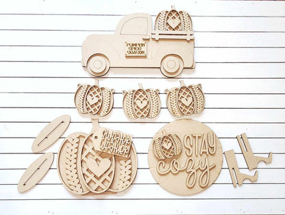 Fall DIY Sweater Pumpkins Tiered Tray Kit