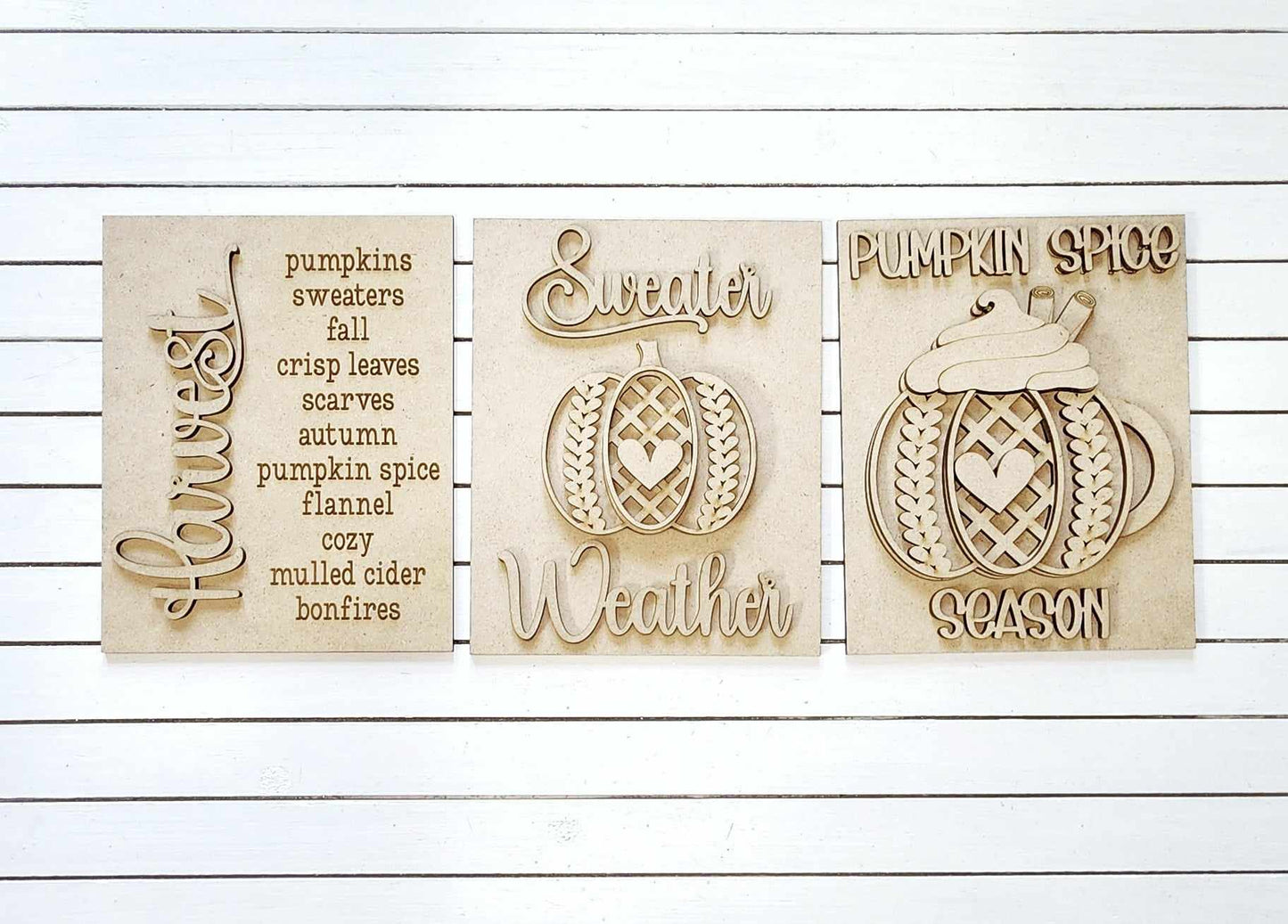 Fall DIY Sweater Pumpkins Sign Trio Kit - Interchangeable