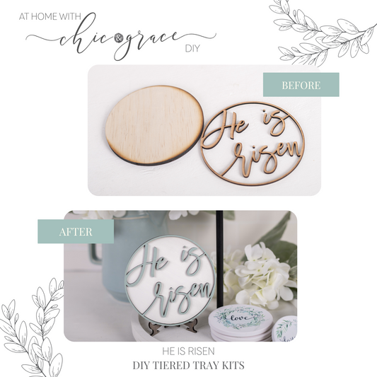 DIY Easter Tiered Tray Kit - He is Risen