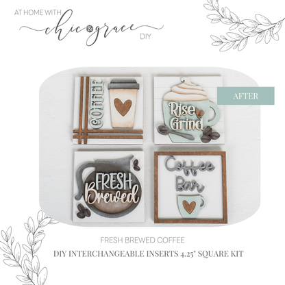 DIY Interchangeable Square 4.25" Kit - Fresh Brewed