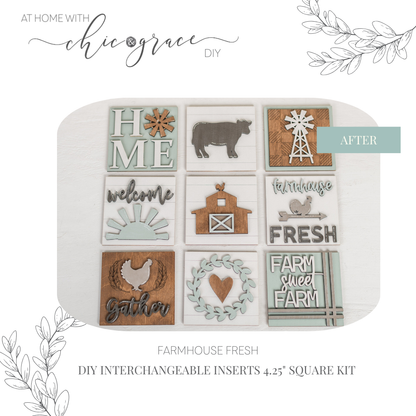 DIY Interchangeable Square 4.25" Kit - Farmhouse Fresh