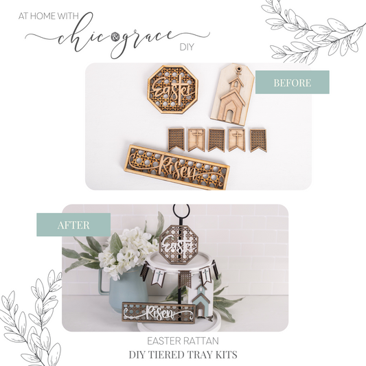 DIY Easter Tiered Tray Kit - Rattan