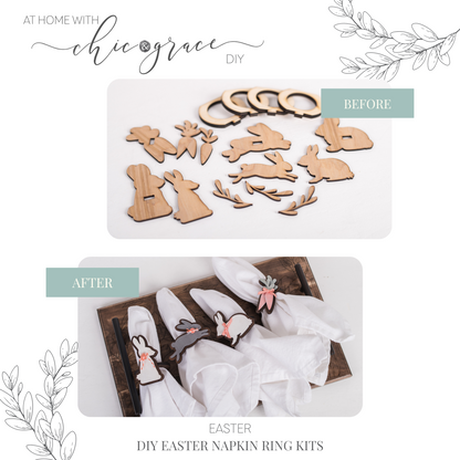 DIY Easter Napkin Ring Kit - Bunnies & Carrots
