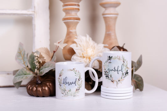 Woodland Coffee Mugs - Blessed & Grateful