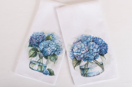 Flower Market Hydrangea Tea Towels