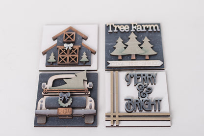 DIY Interchangeable Square 4.25" Kit - Farmhouse Christmas
