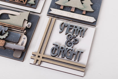 DIY Interchangeable Square 4.25" Kit - Farmhouse Christmas
