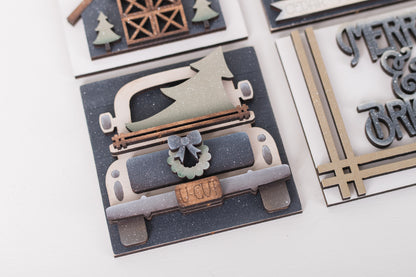 DIY Interchangeable Square 4.25" Kit - Farmhouse Christmas