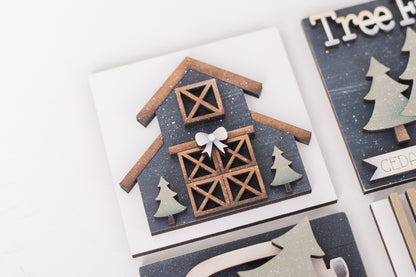DIY Interchangeable Square 4.25" Kit - Farmhouse Christmas
