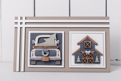 DIY Interchangeable Square 4.25" Kit - Farmhouse Christmas