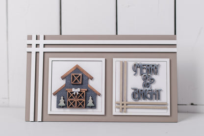 DIY Interchangeable Square 4.25" Kit - Farmhouse Christmas