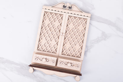 unfinished cottage cabinet diy wood kit flat lay
