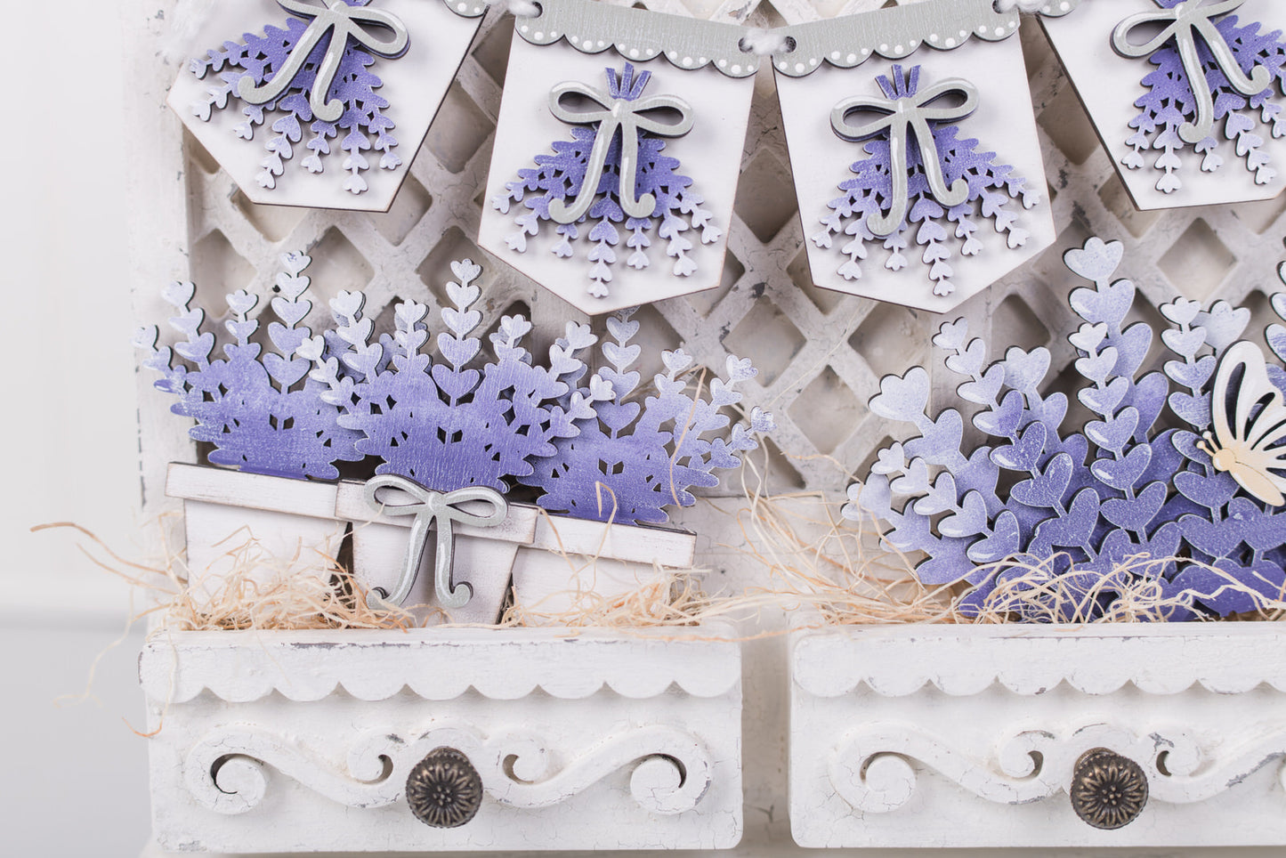 Spring lavender decor set for farmhouse display