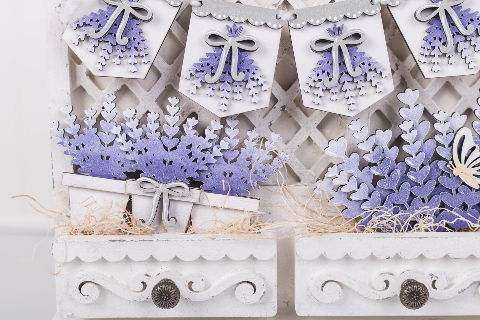 Spring lavender decor set for farmhouse display