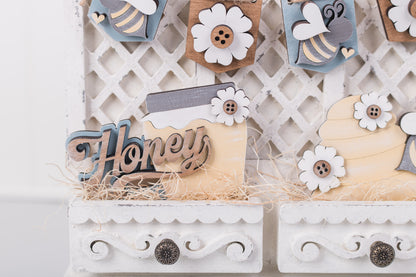 Spring and summer honeybee cottage decor inserts