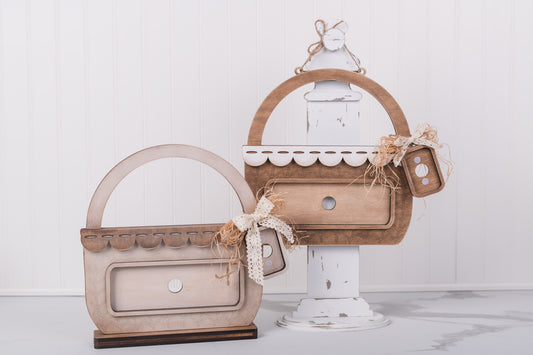 DIY Cottage Basket Base | Interchangeable Holder | Door Hanger or Standing Display