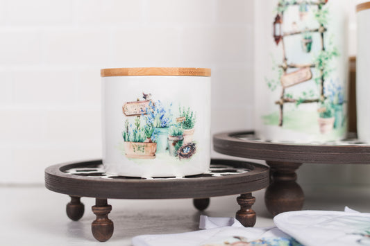 Country Garden Bathroom Jar - Small
