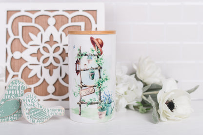 Country Garden Bathroom Jar - Large