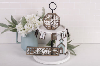 DIY Faith Tiered Tray Kit - Rattan