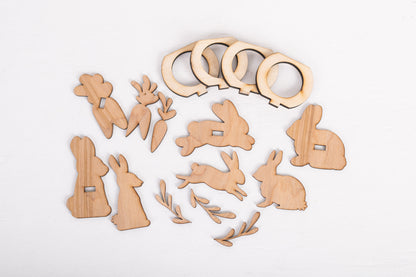 DIY Easter Napkin Ring Kit - Bunnies & Carrots