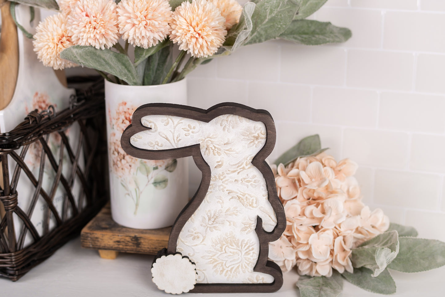 Wooden Bunny Trio